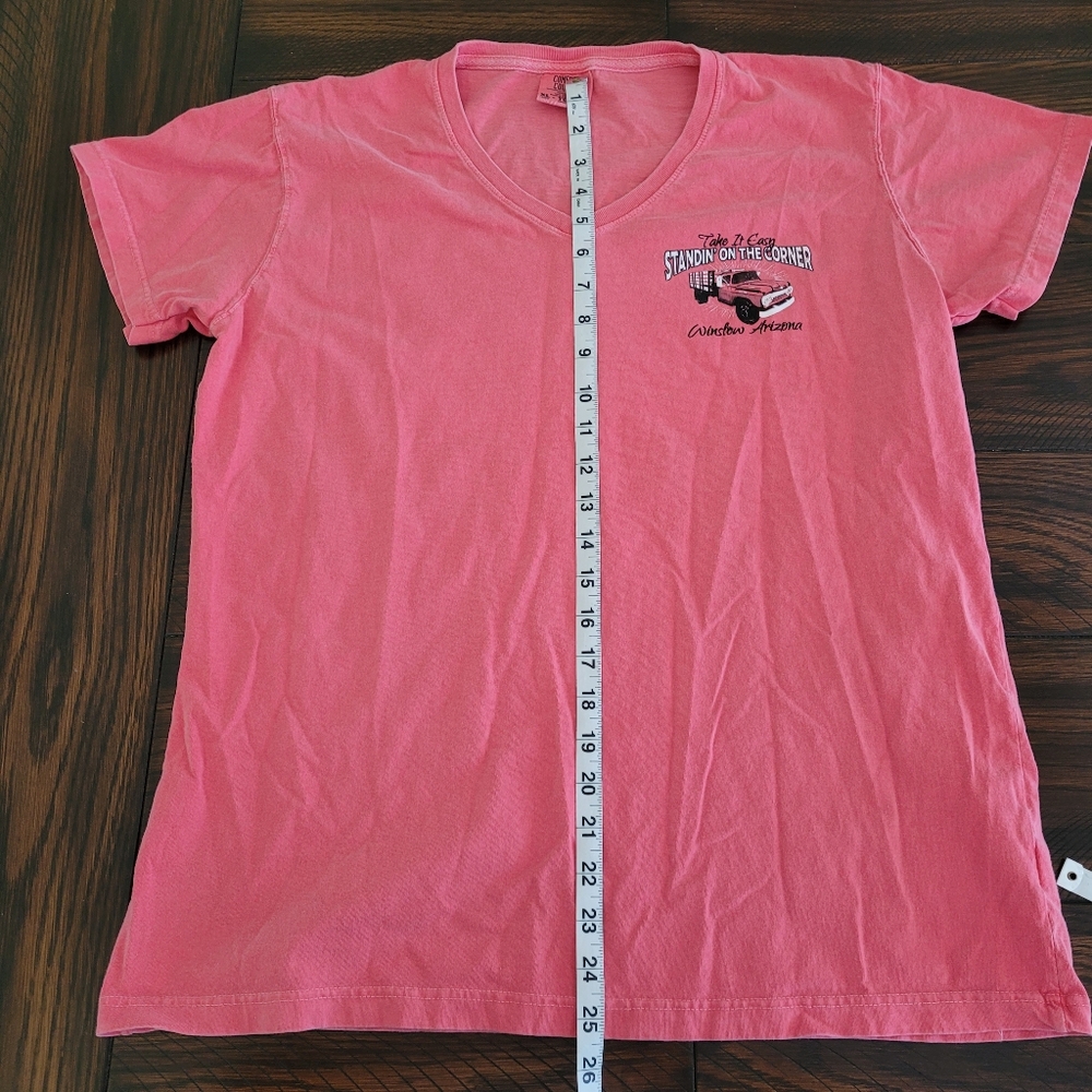Pink Cotton Graphic T-shirt Size XL Take It Easy Eagles Route 66 Music - Picture 8 of 8